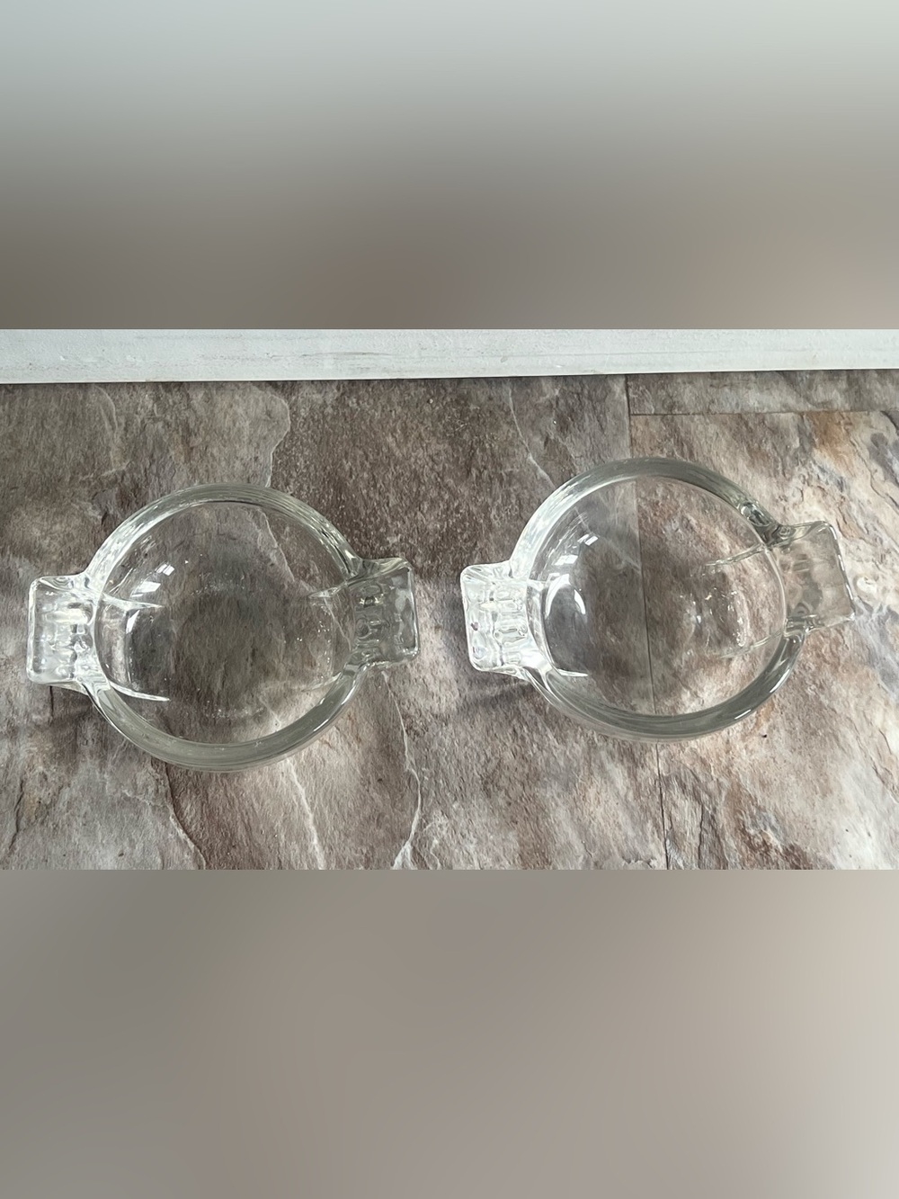 Set Of 2 Vintage Federal Glass Ashtray/Trinket Tray Art Deco  Tobacciana Clear